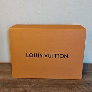Louis Vuitton Magnetic Storage Box 14x10x5 Orange Saffron Logo Ribbon Gift